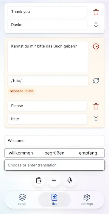Upsert screen from the app